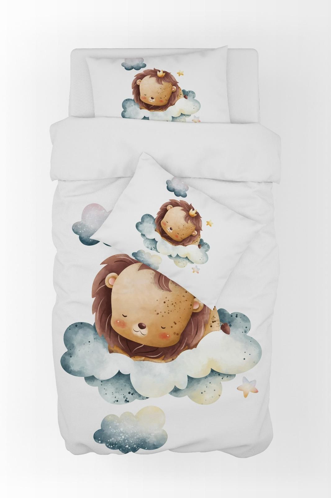 Cartoon Baby Lion Printed Duvet Cover Set For Baby