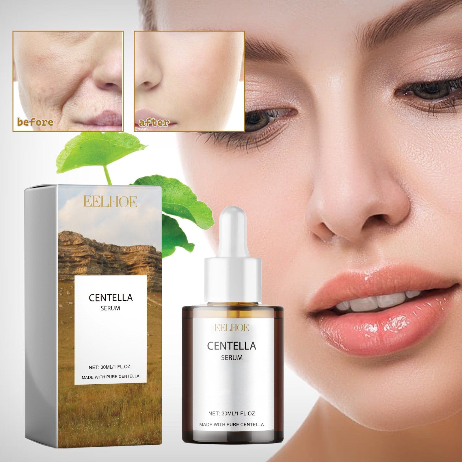 Centella Serum, Hydrating Moisturizer for Dry Skin, Brightening, Soothing, Deep Nourishment ,30ml