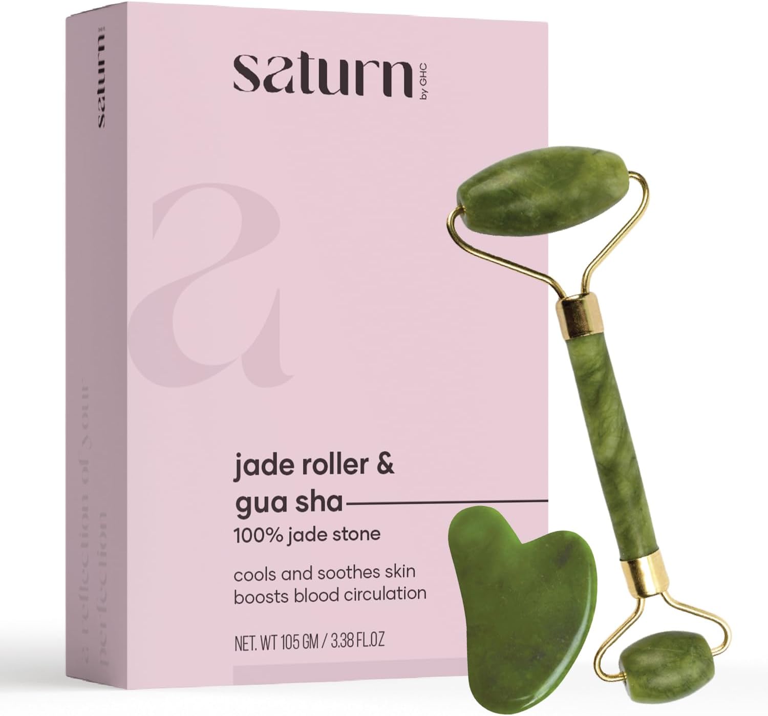 GHC Saturn Jade roller & gua sha 105 جم