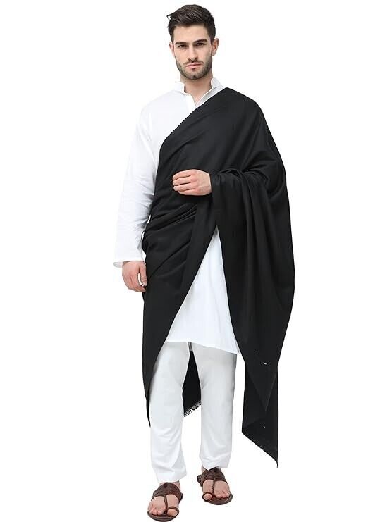 Men's Dhariwal Plain Woolen Handloom Lohi/Shawl (48" X 102")