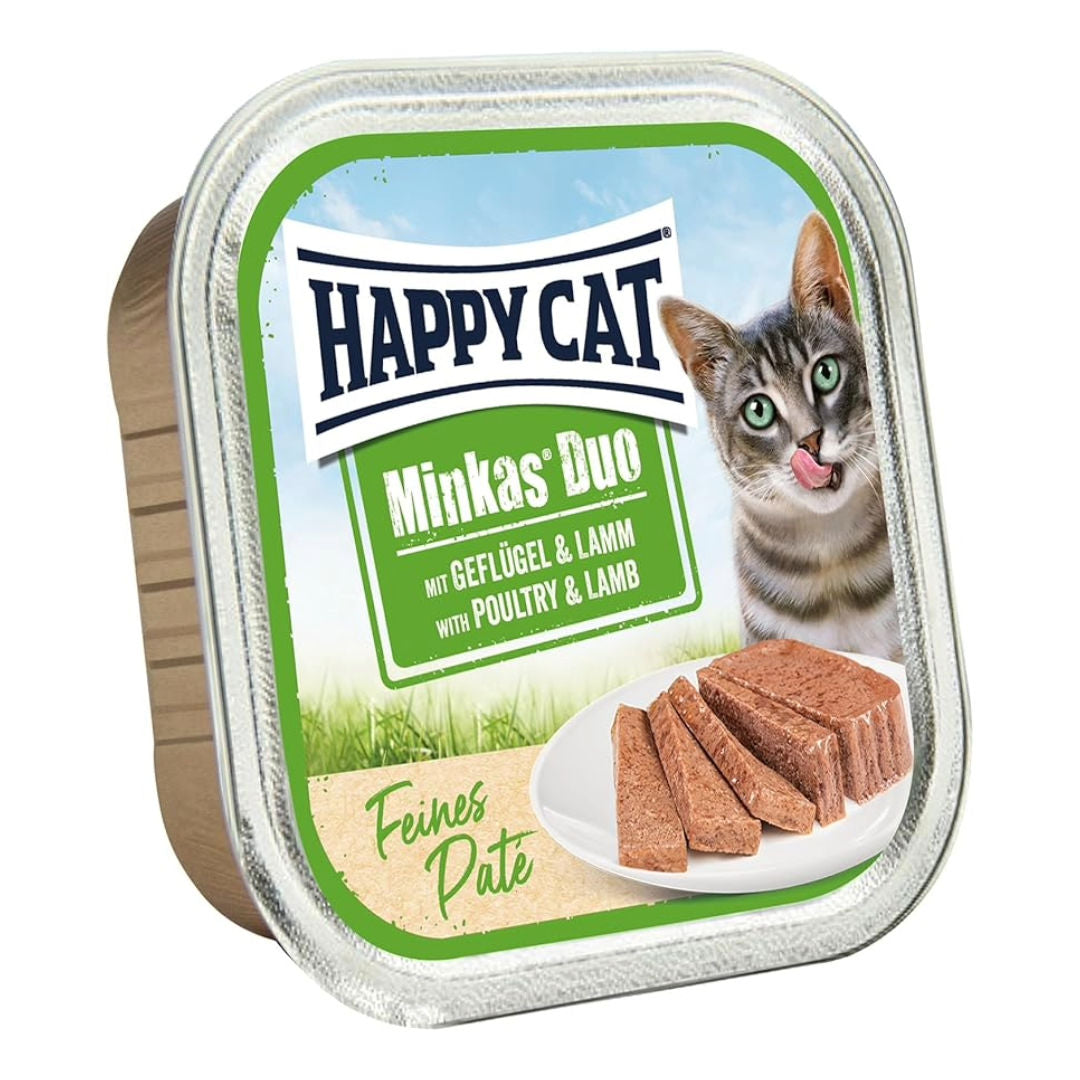 Happy Cat Minkas Duo Poultry & Lamb Wet Cat Food For Cats 1+ Year Old, 100gm