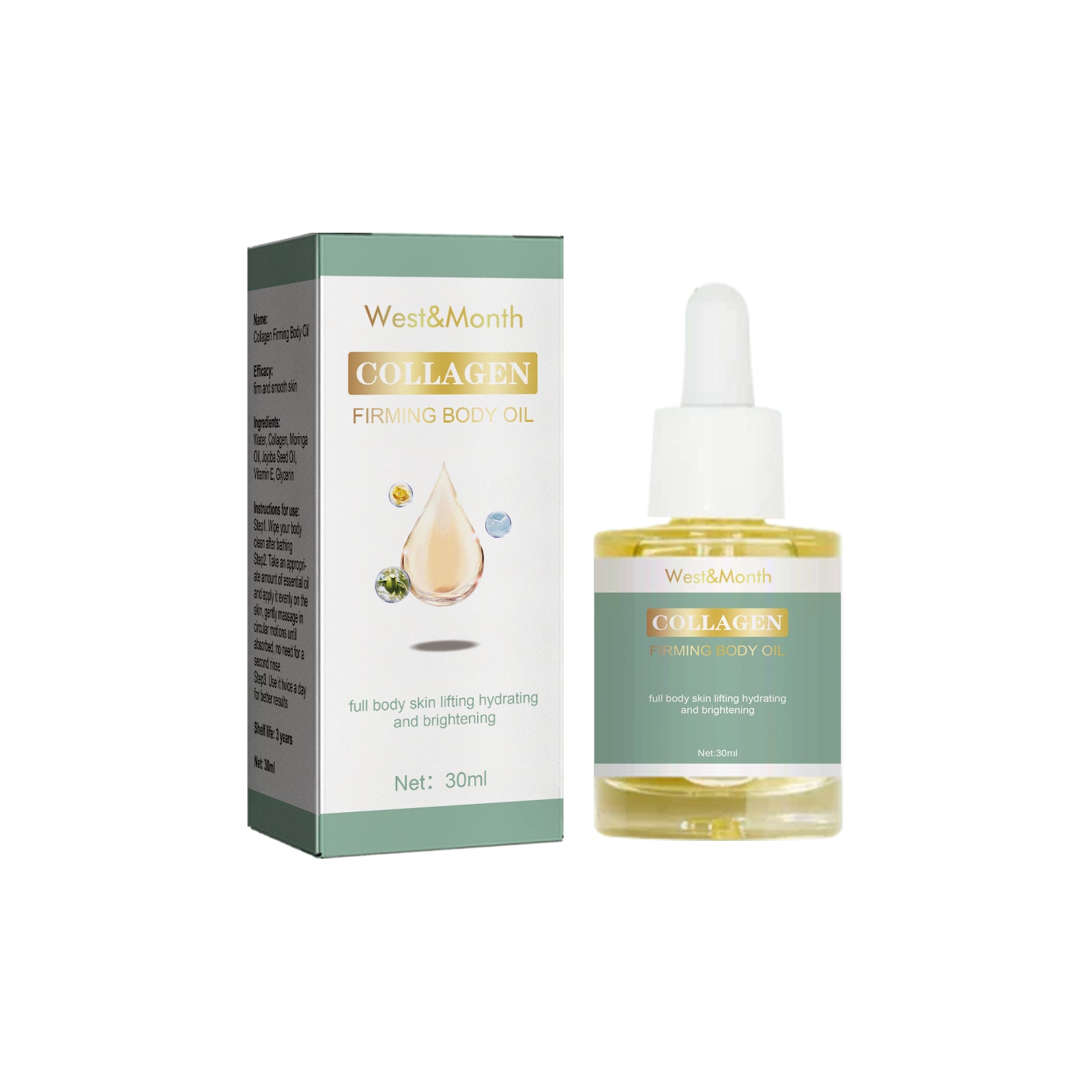 Collagen Body Oil, Firming and Smoothing Skin, Anti-Aging Moisturizer ,30ml