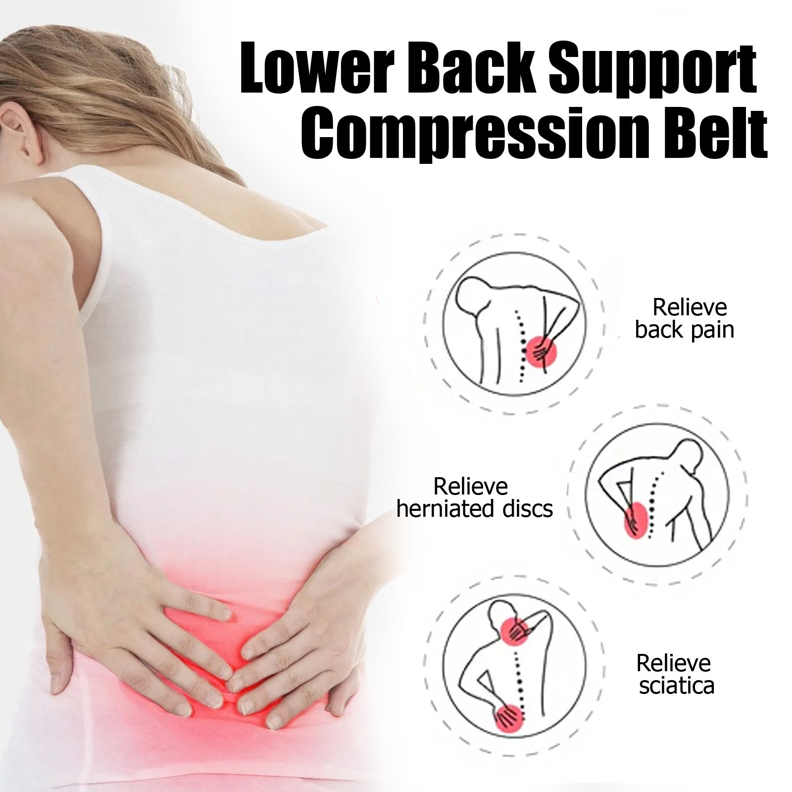 Relieve Back Pain, Breathable Lower Back Support Belt, Comfortable Posture Corrector ,1pcs