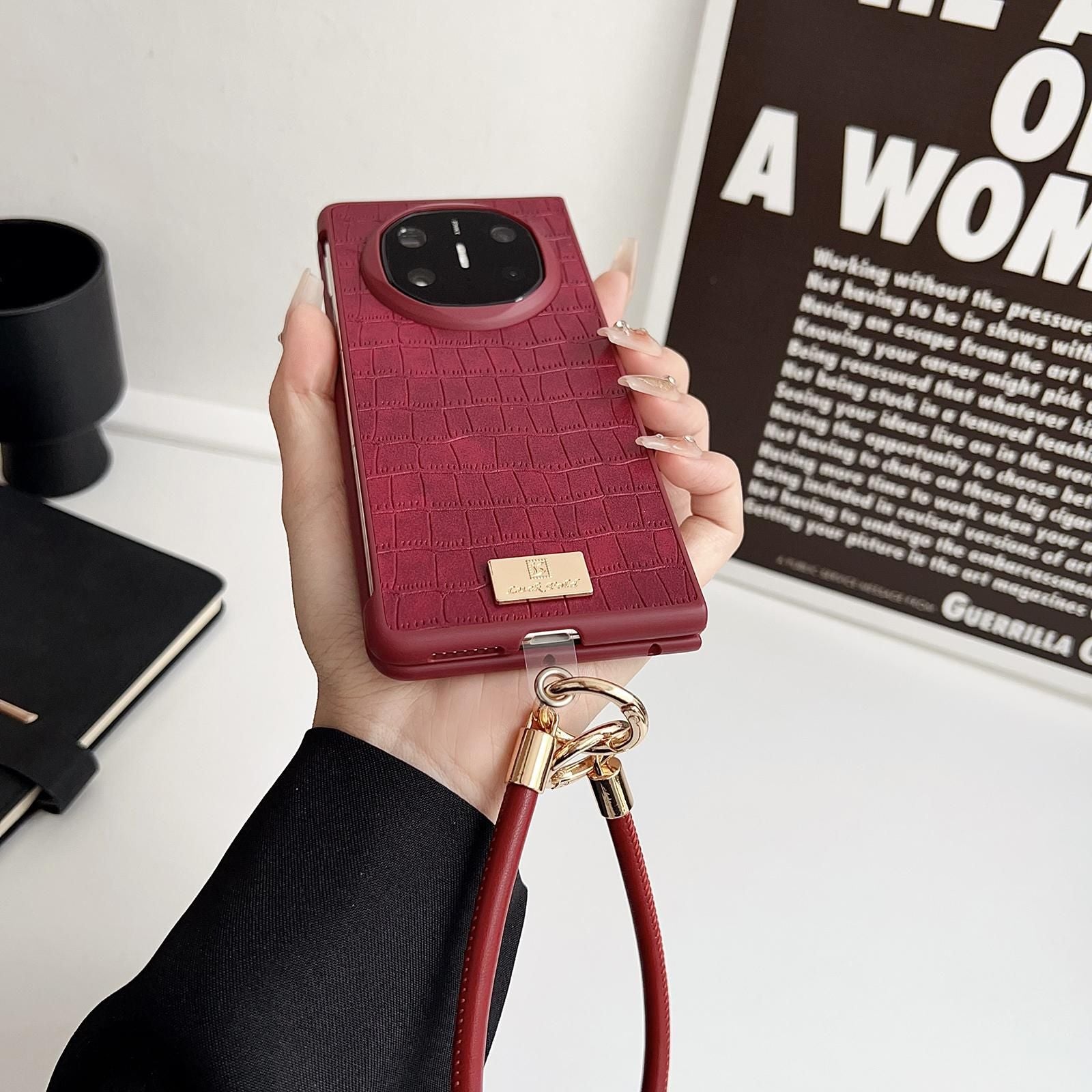 Crocodile Texture Strap Case For Huawei Mate X6