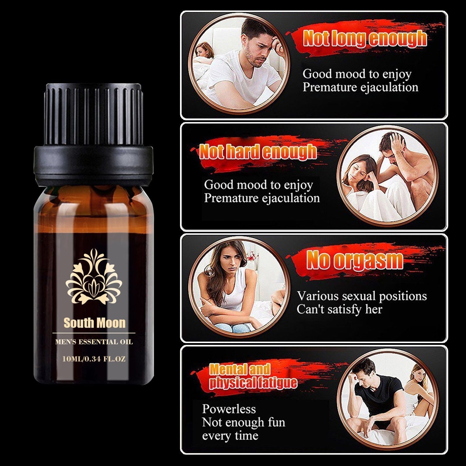 Boost Vitality with Men's Essential Oil, Enhance Performance, Moisturize, Natural Care ,10ml/box