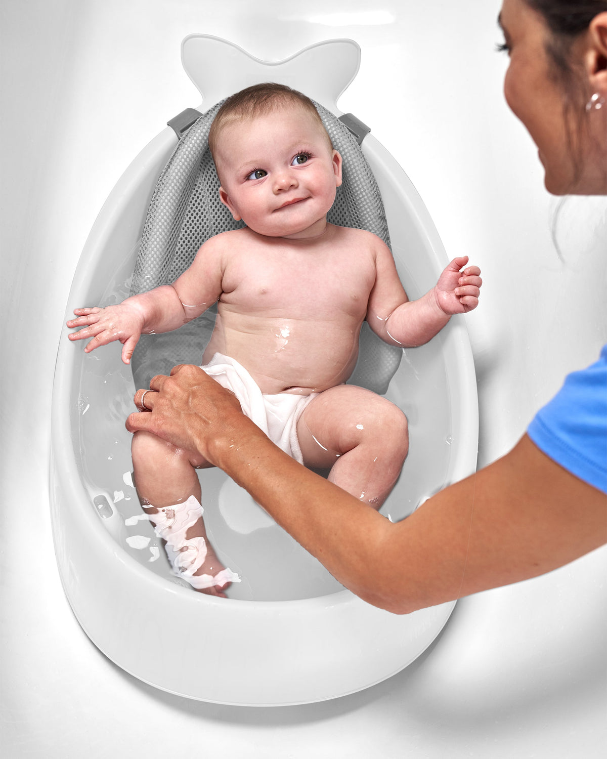 Skip Hop Moby Smart Sling 3-Stage Baby Bath Tub – White