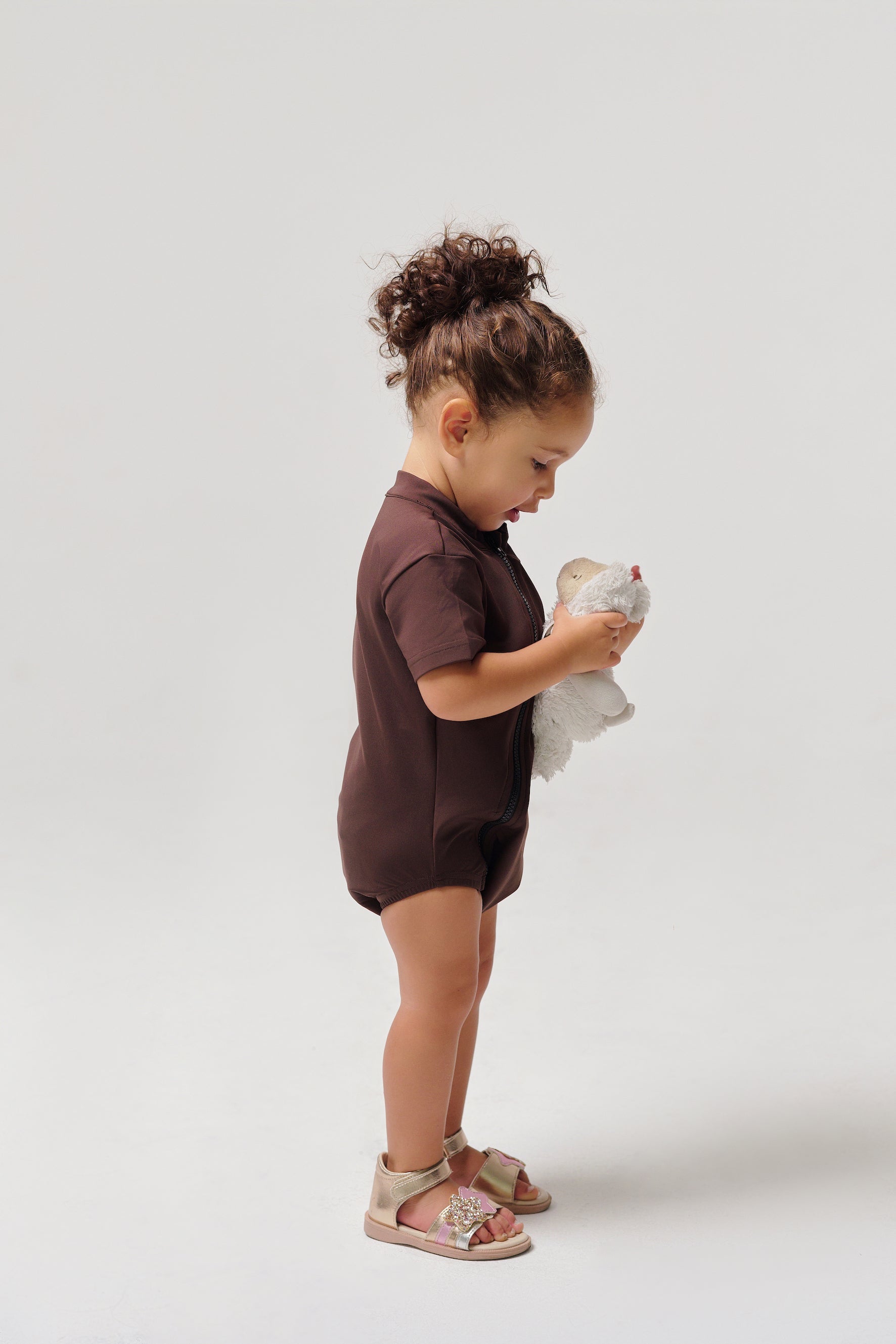 بدلة رومبر كلاسيكية للأطفال من ماركة MULU - بنية