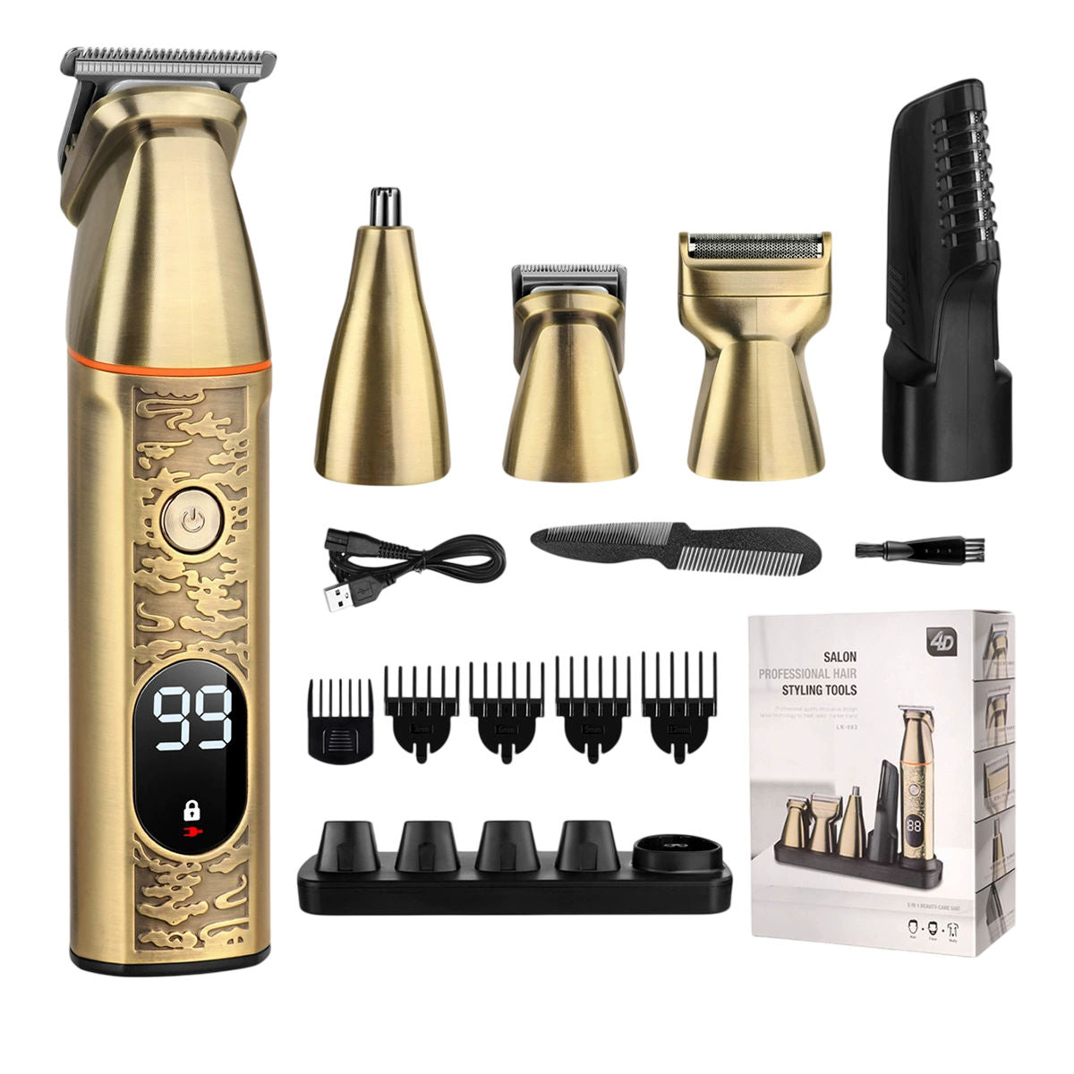 Retro Hair Clipper Set with USB Charging