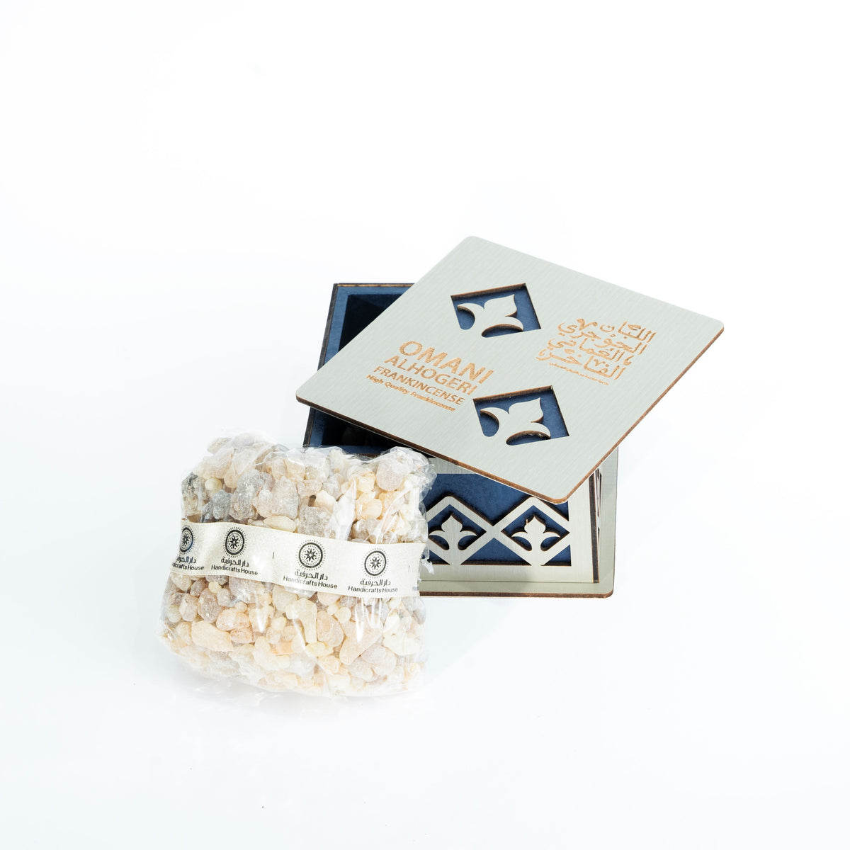Al Hogeri Frankincense in Wooden Gift Box, Traditional Design, Assorted Design & Finishes
