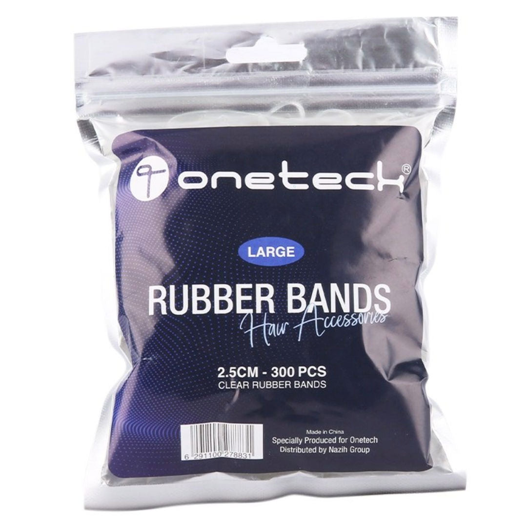 شريط مطاطي من Onetech، كبير وشفاف 2.5 سم، 300 قطعة