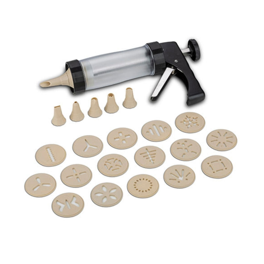 NAVA Cookie Maker And Icing Gun Misty With Stainless Steel Plunger, 23pcs Set, 22cm