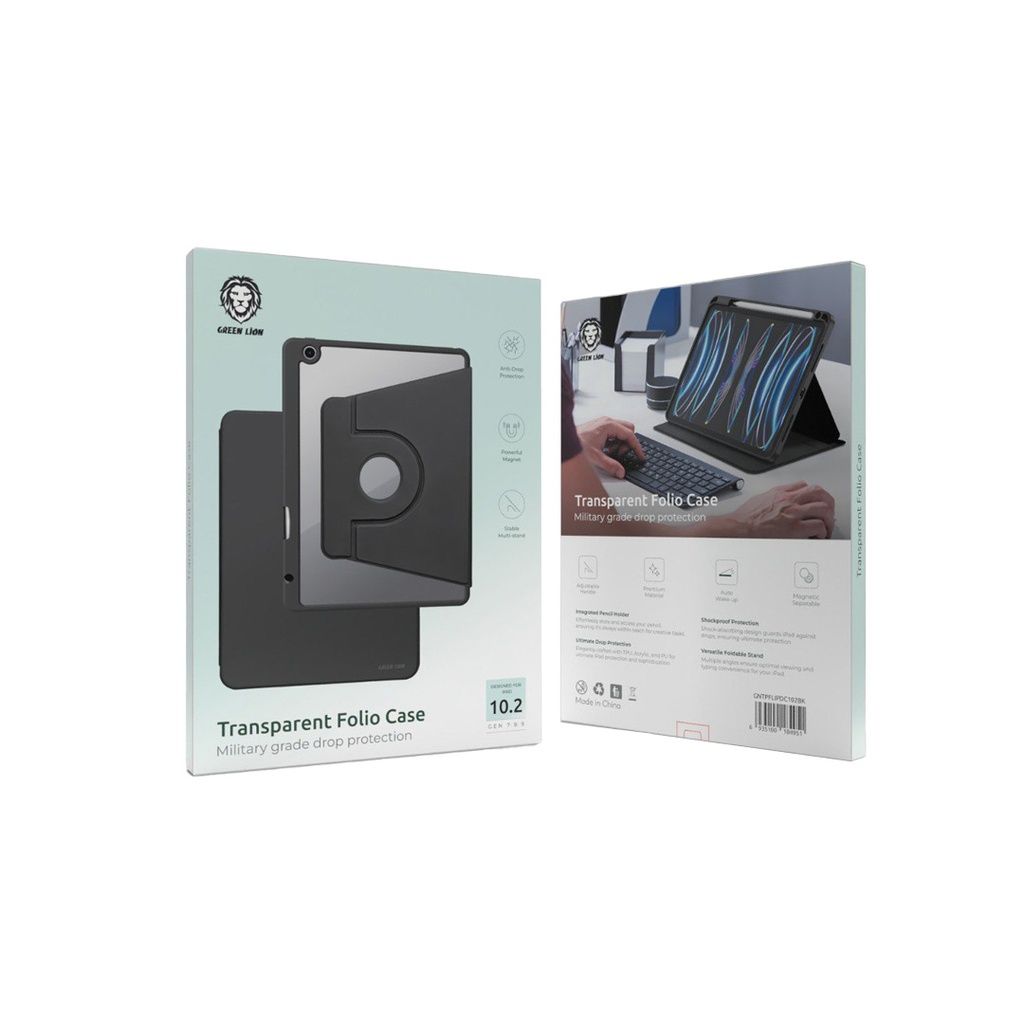 Green Lion Transparent Folio case for iPad 11(Pro) / 10.2 / 10.9
