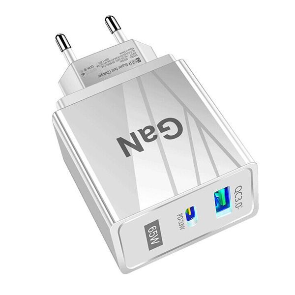 65W Gallium Nitride Charger GaN Charger PD Fast Charging Power Adapter