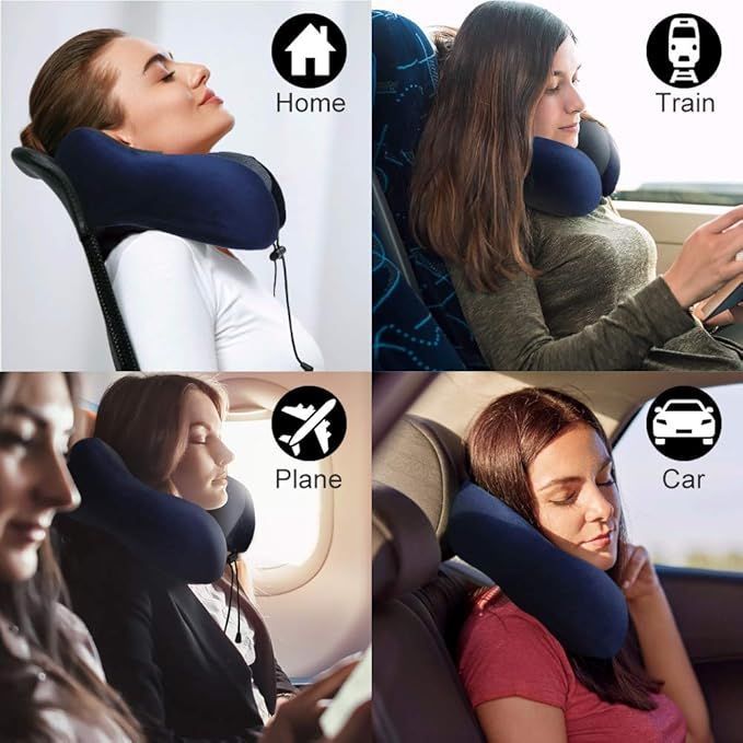 U Shaped Travel Pillow Memory Foam Neck Pillow for Airplane Car Office