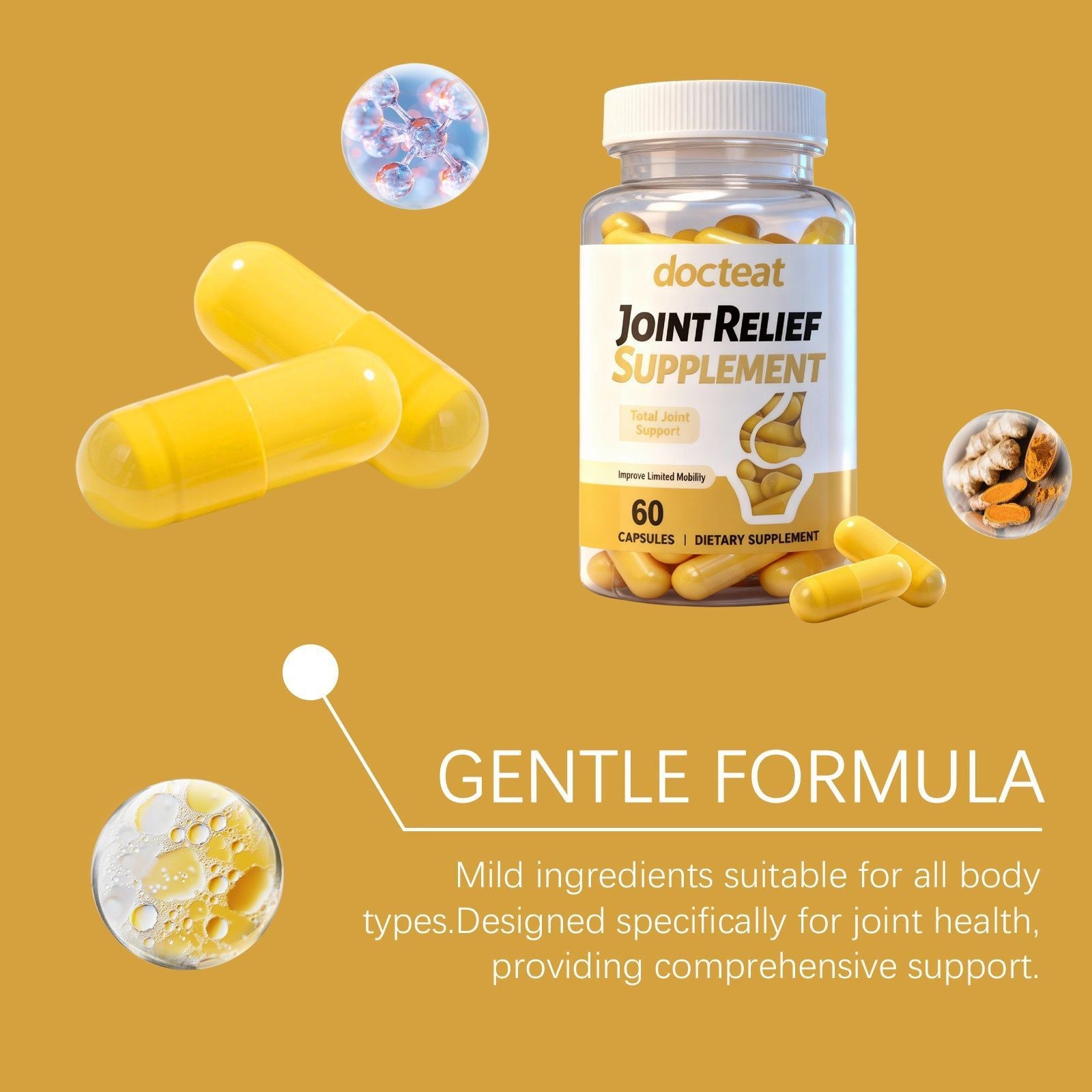 Premium Joint Care Capsules, Support Flexibility, Strength, and Mobility ,60 capsules