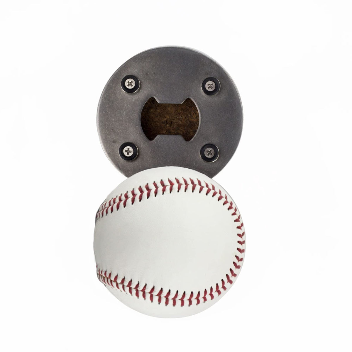 Baseball Bottle Opener Beer Corkscrew Stainless Steel Magnetic Bottle Cap Catcher
