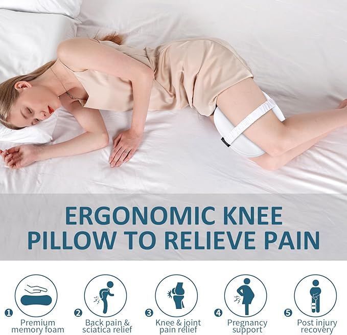 Knee Pillow Memory Foam Leg Pillow for Pregnancy Side Sleeping