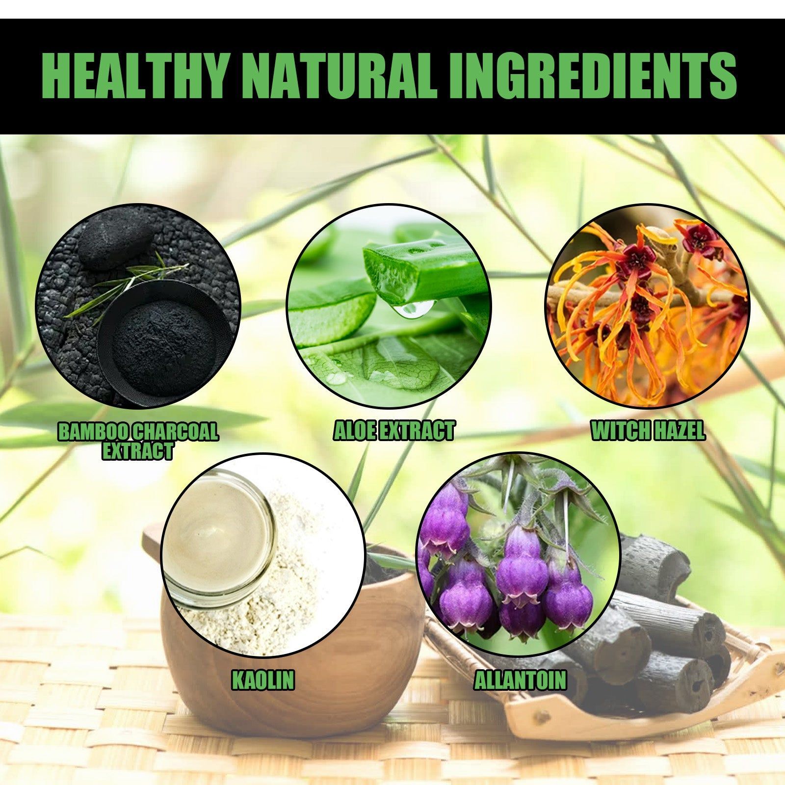 Bamboo Charcoal Blackhead Mask, Deep Pore Cleanse, Oil Control, Clear Skin ,60g