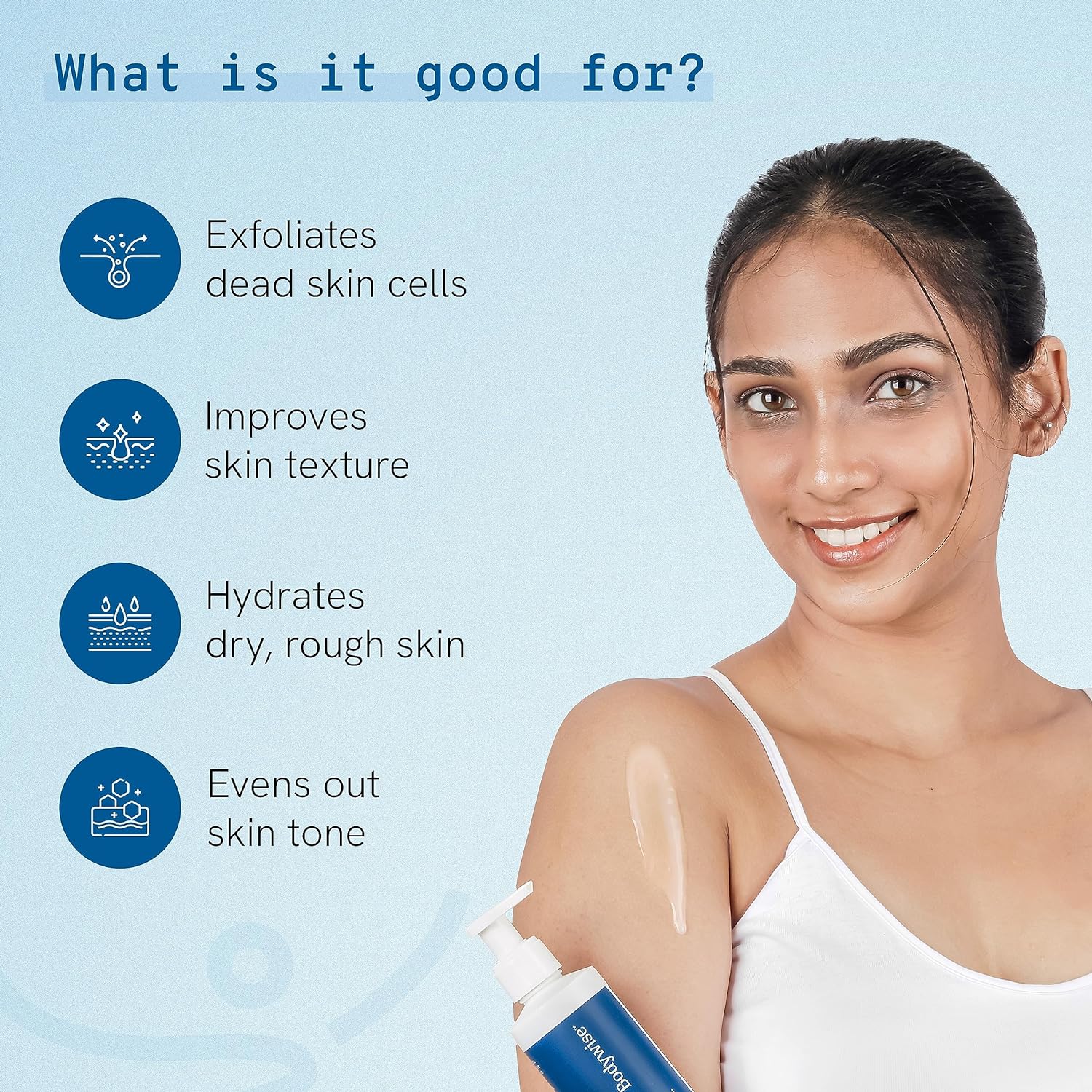 بي بوديوايز 5٪ AHA لوشن للجسم مع ترطيب لمدة 48 ساعة 200 مل فراولة