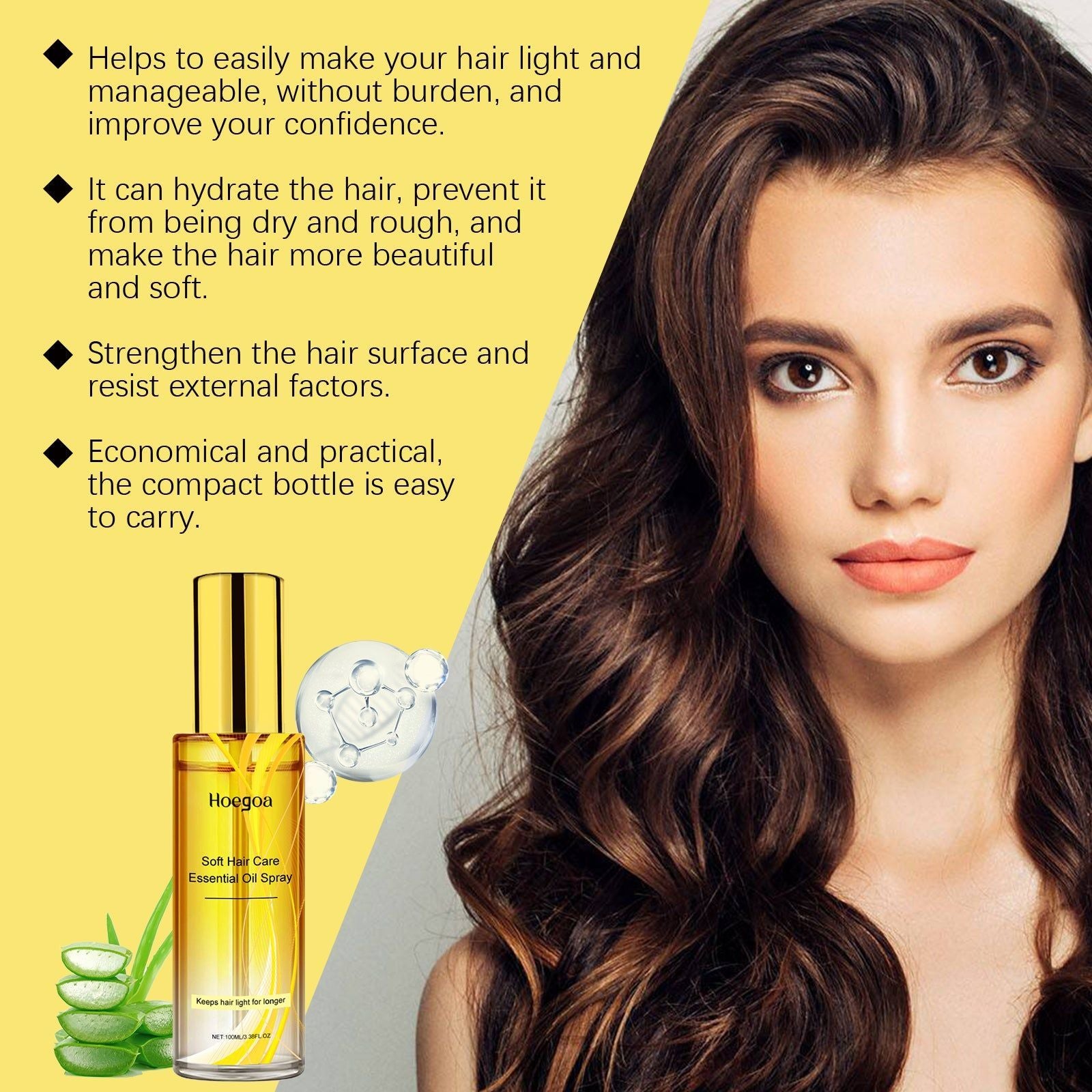Calendula Hair Oil Spray, Moisturize Hair, Shine & Soften, Daily Hair Care ,100ml