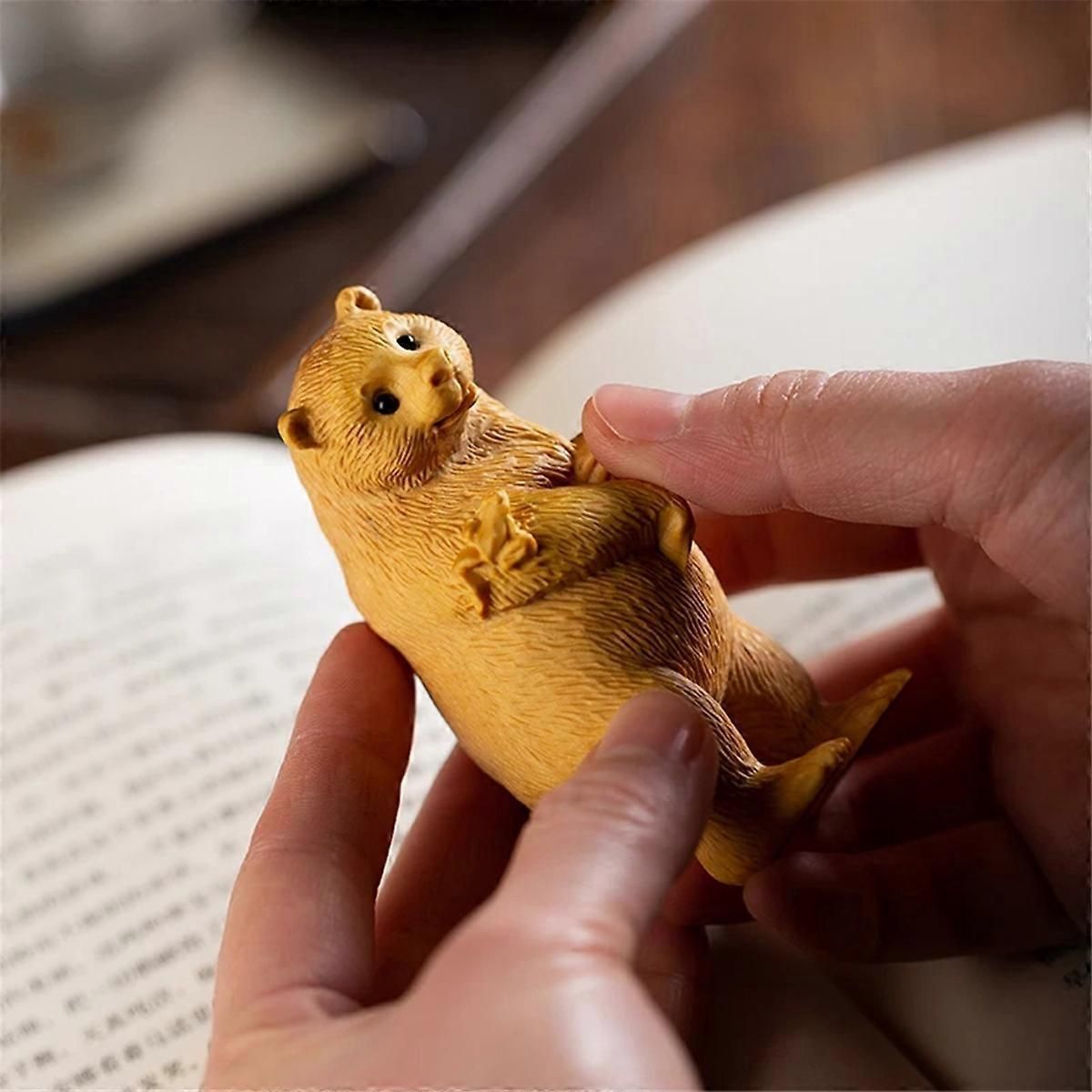 Animal Statue Decoration Carved Bear Wooden Crafts Simulation Gifts