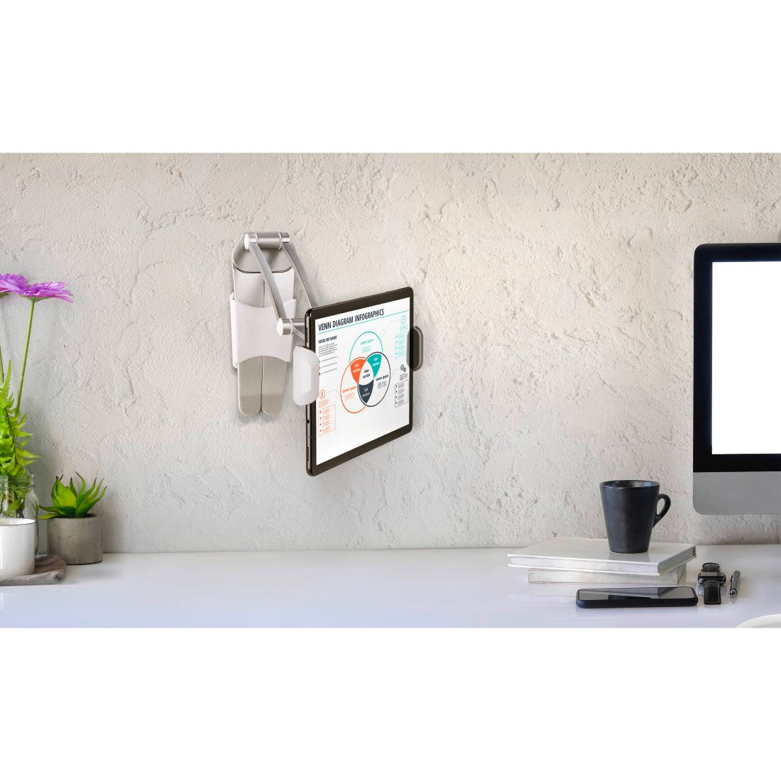 Hama 182580 Aluminium Holder for Tablets from 7 - 15", silver