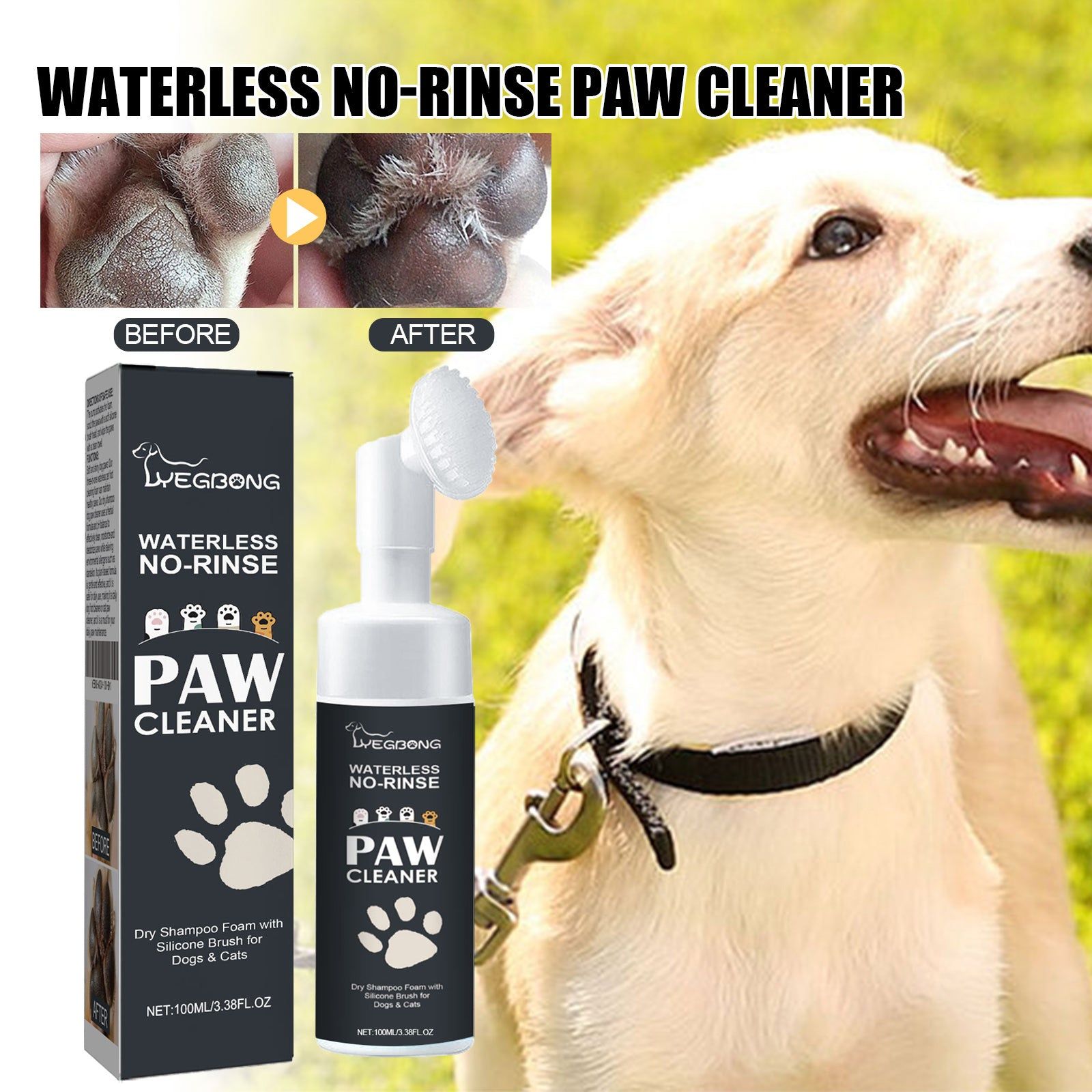 Claw Cleaner for Pets, Gentle Paw Wash, Bacteria & Toxin Removal, Dog Cat Foot Care ,100ml