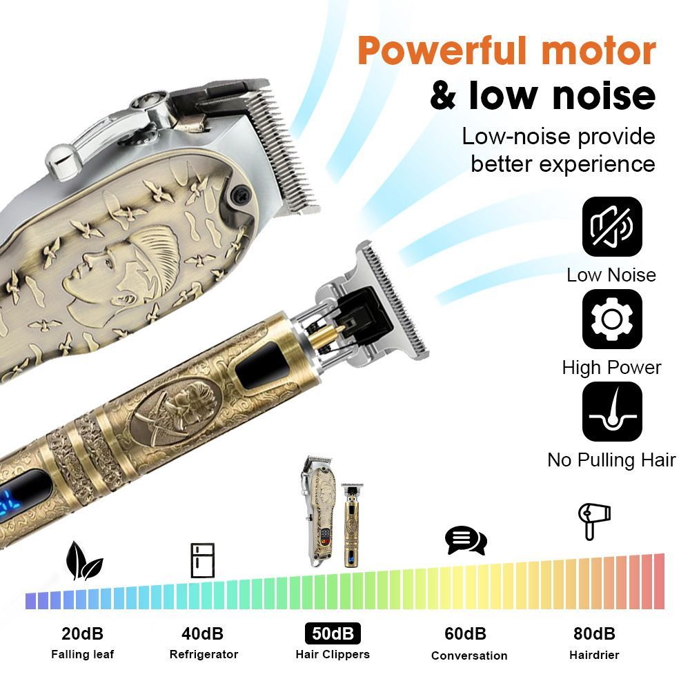 3 Piece USB Rechargeable Hair Clipper Set
