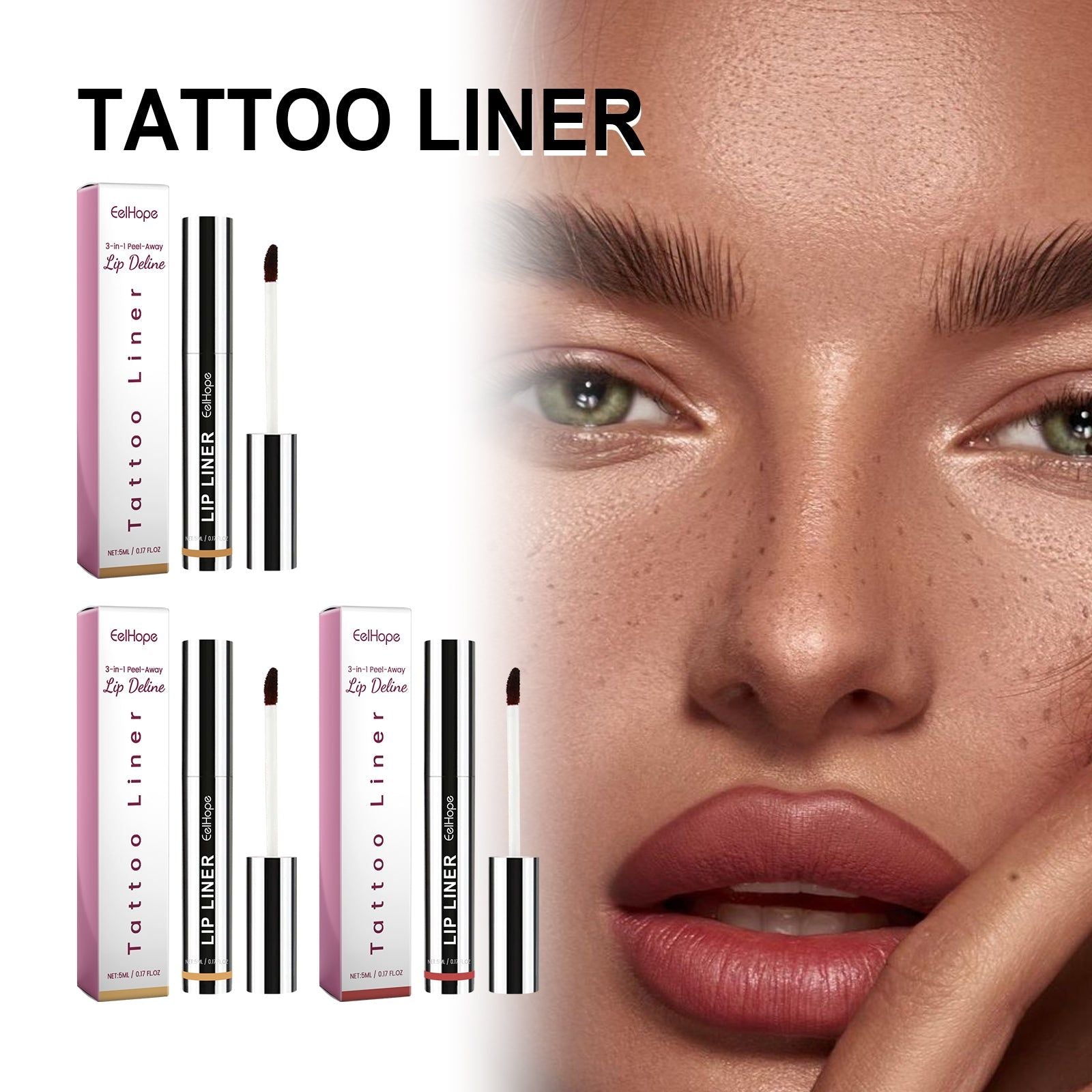 Tattoo Lip Liner, Long-Lasting Waterproof Volumizing Lip Color, Peeling Proof ,5ml