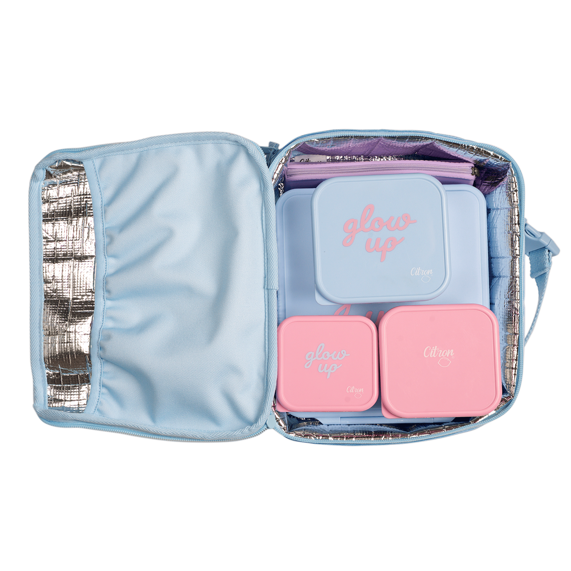 Citron Insulated Square Lunch Bag - Blue Glowup