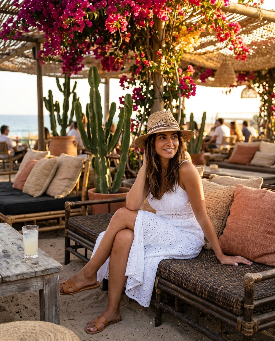 By Rita Raphael Camel Gold Starfish Straw Hat
