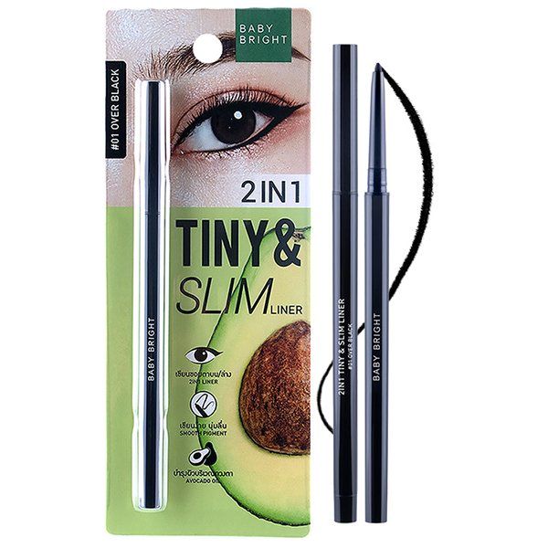 2 IN 1 TINY & SLIM LINER 0.1G BABY BRIGHT (M) #01 OVER BLACK