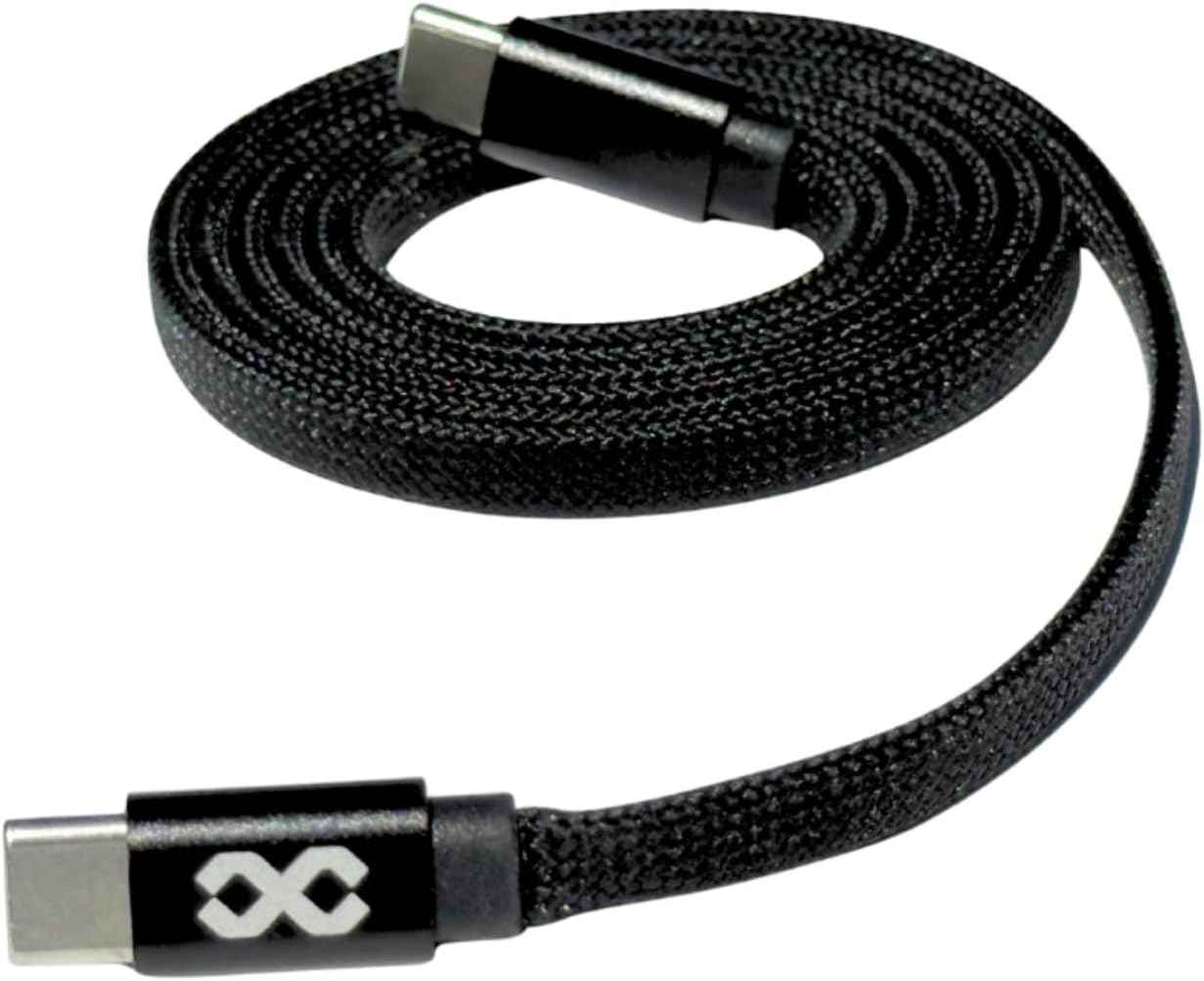 Infinyty Flat Coil Magnetic USB-C to USB-C Cable 100W, 1m, VoltX Series