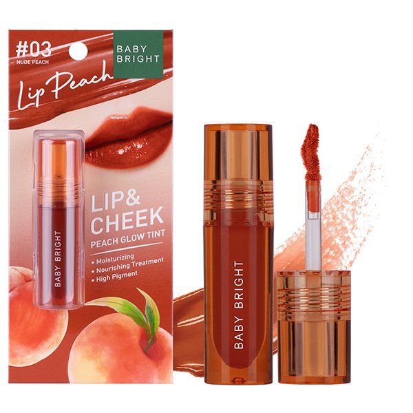 LIP & CHEEK PEACH GLOW TINT 2.4G BABY BRIGHT (M) #03 NUDE PEACH