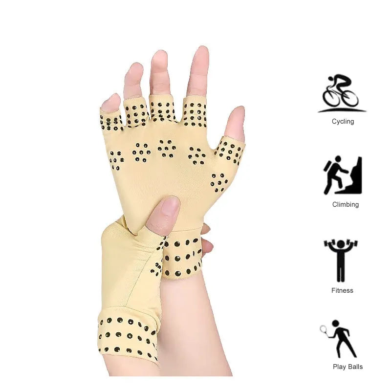 Fingerless Arthritis Compression Gloves Magnetic Therapy Gloves For Pain Relief