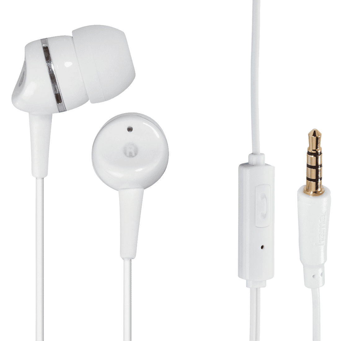 HAMA 135622 "Basic4Phone" In-Ear Stereo Headphones, white