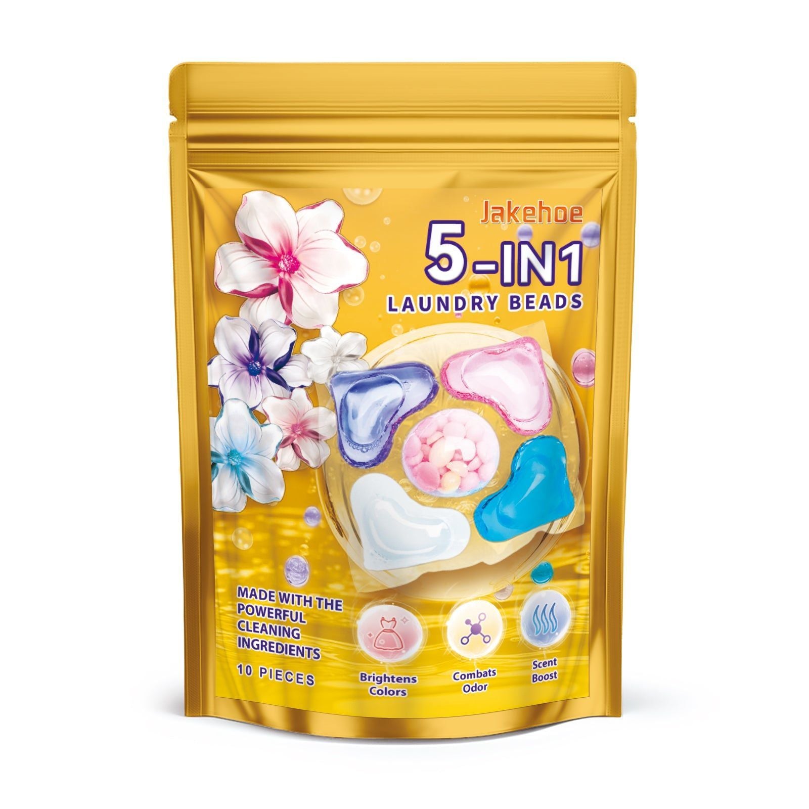 5-In1 Laundry Beads, Stain Remover, Fresh Fragrance, Soft & Protective ,10pieces
