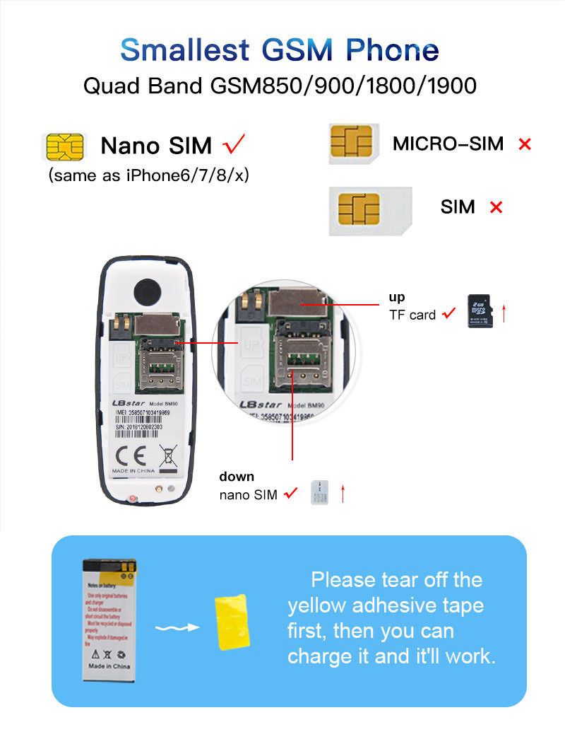 Mini Mobile Phone Keypad Wireless Portable Bluetooth Non Smart Mobile Phone