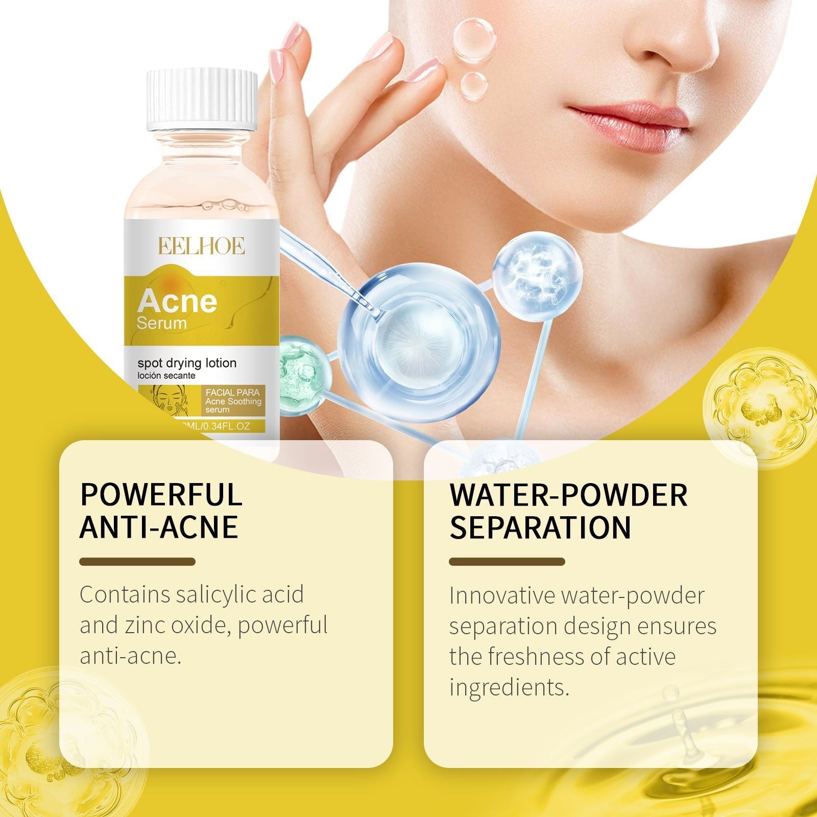 Acne Repair Facial Essence, Clear Pores, Reduce Acne & Comedones, Gentle Skincare ,10ml/box
