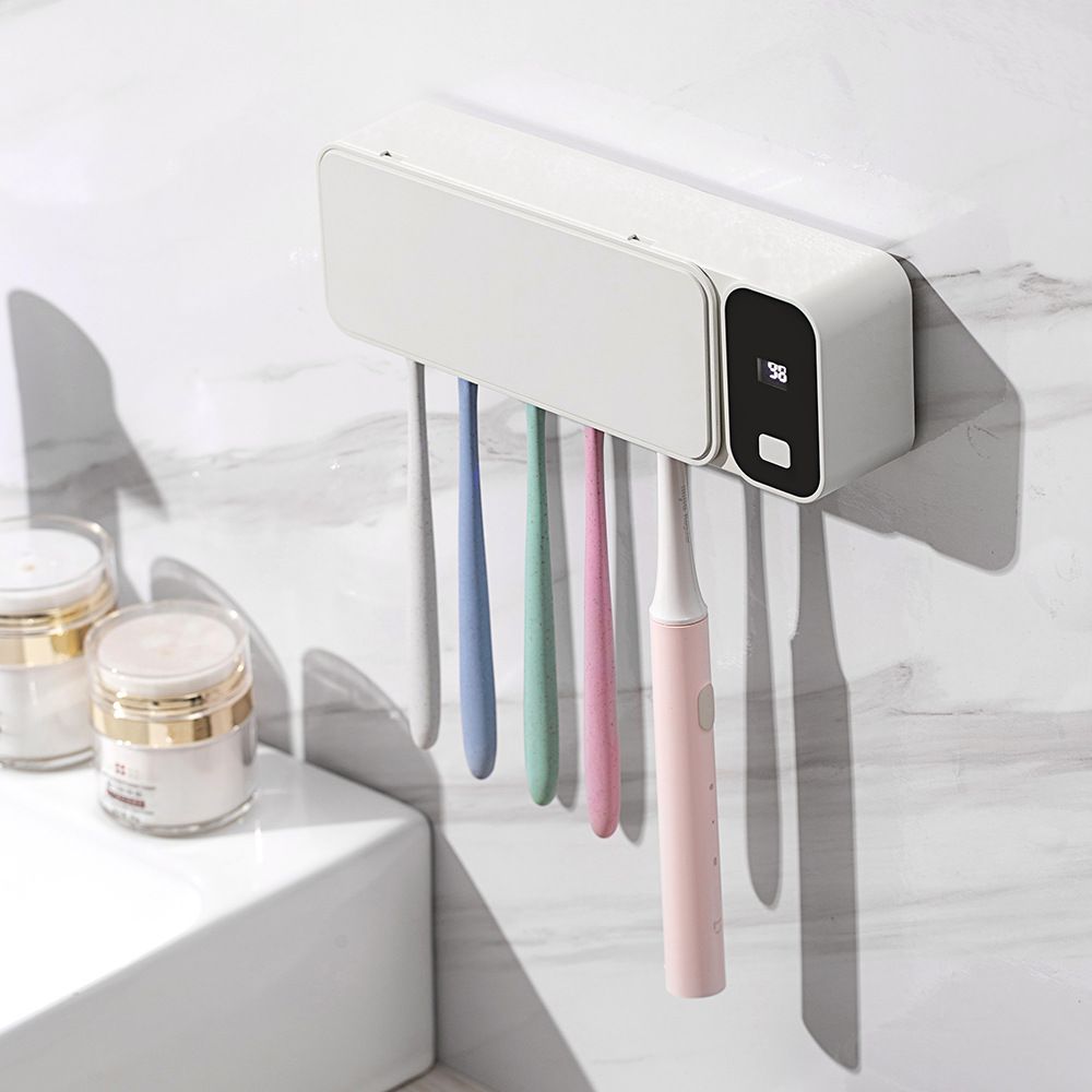 UV Toothbrush Bathroom Toothbrush Wall Mounted Sterilizer Toothbrush Organizer