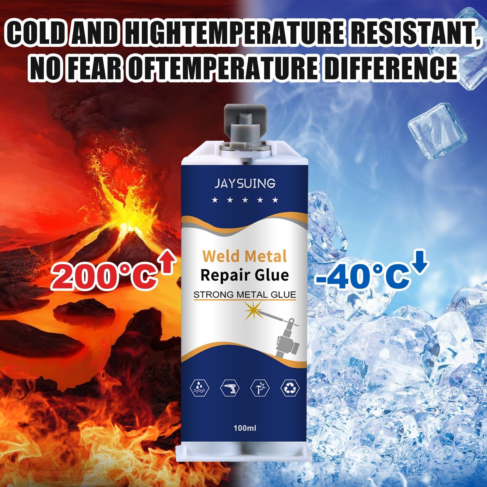 High-Strength Waterproof Casting Glue for Metal, Stone, Ceramic, Steel Mold Crack Repair ,100ml