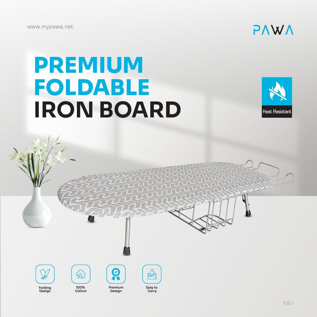 Pawa Premium Foldable Iron Board, Black