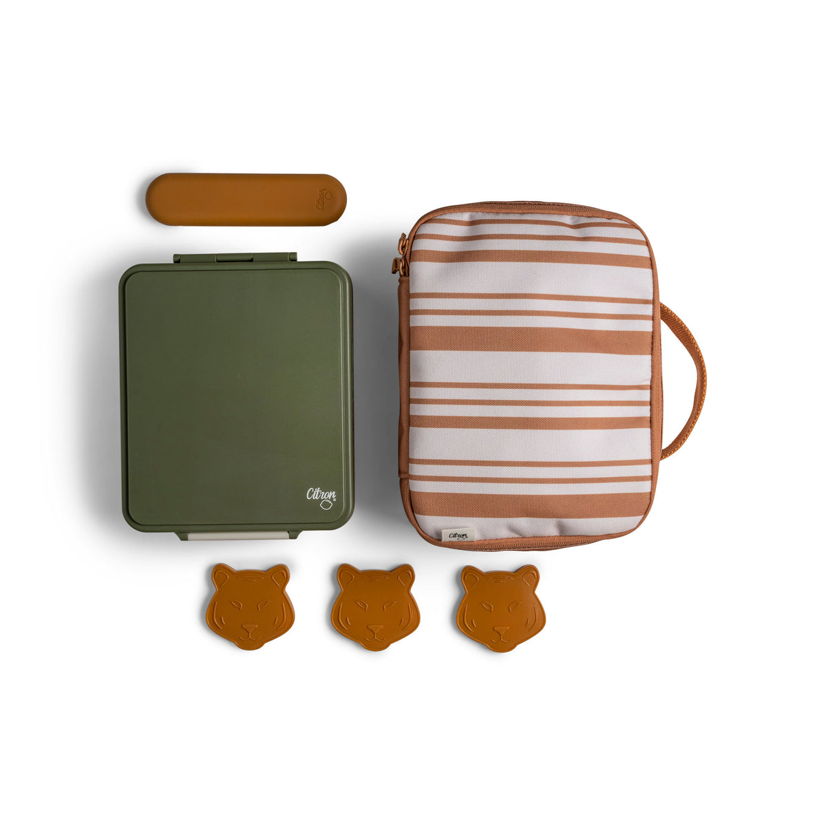 Citron-Insulated Square Lunchbag-Caramel