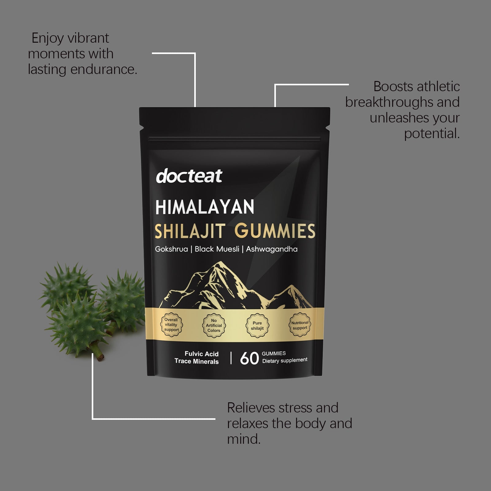 Boost Energy and Vitality with Xilai Zhi Gummy Candies, Daily Body Care Supplement ,60 gummies