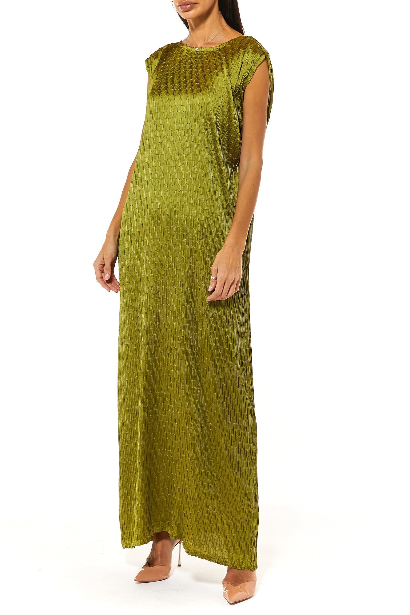 MOiSTREET Green Silk Under Dress