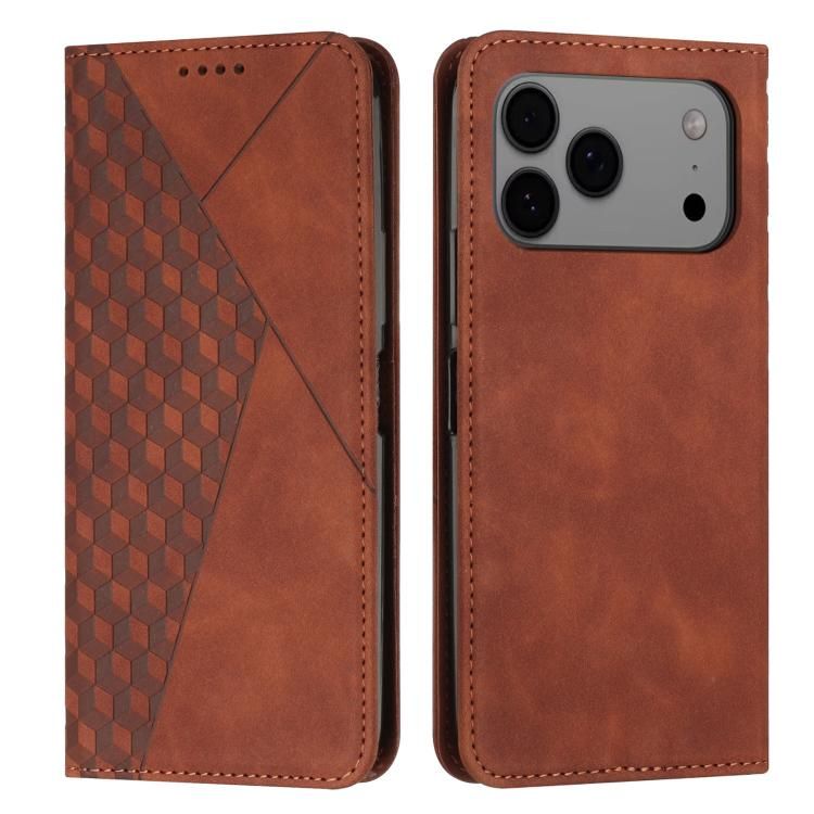 For iPhone 18 Pro Max / iPhone 17 Pro Max Diamond Splicing Skin Feel Magnetic Leather Phone Case