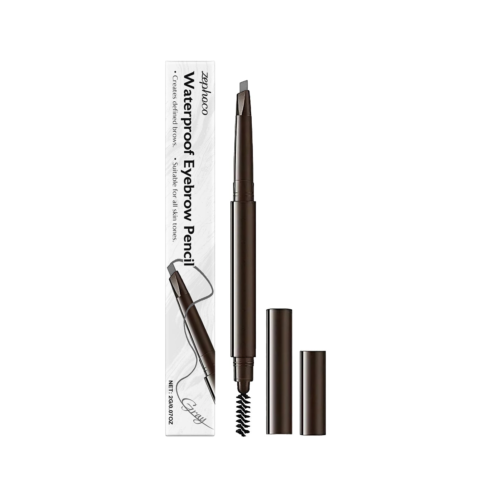 Waterproof Grey Eyebrow Pencil, Long-Lasting, Natural, Smudge-Proof, Perfect Brows ,2g
