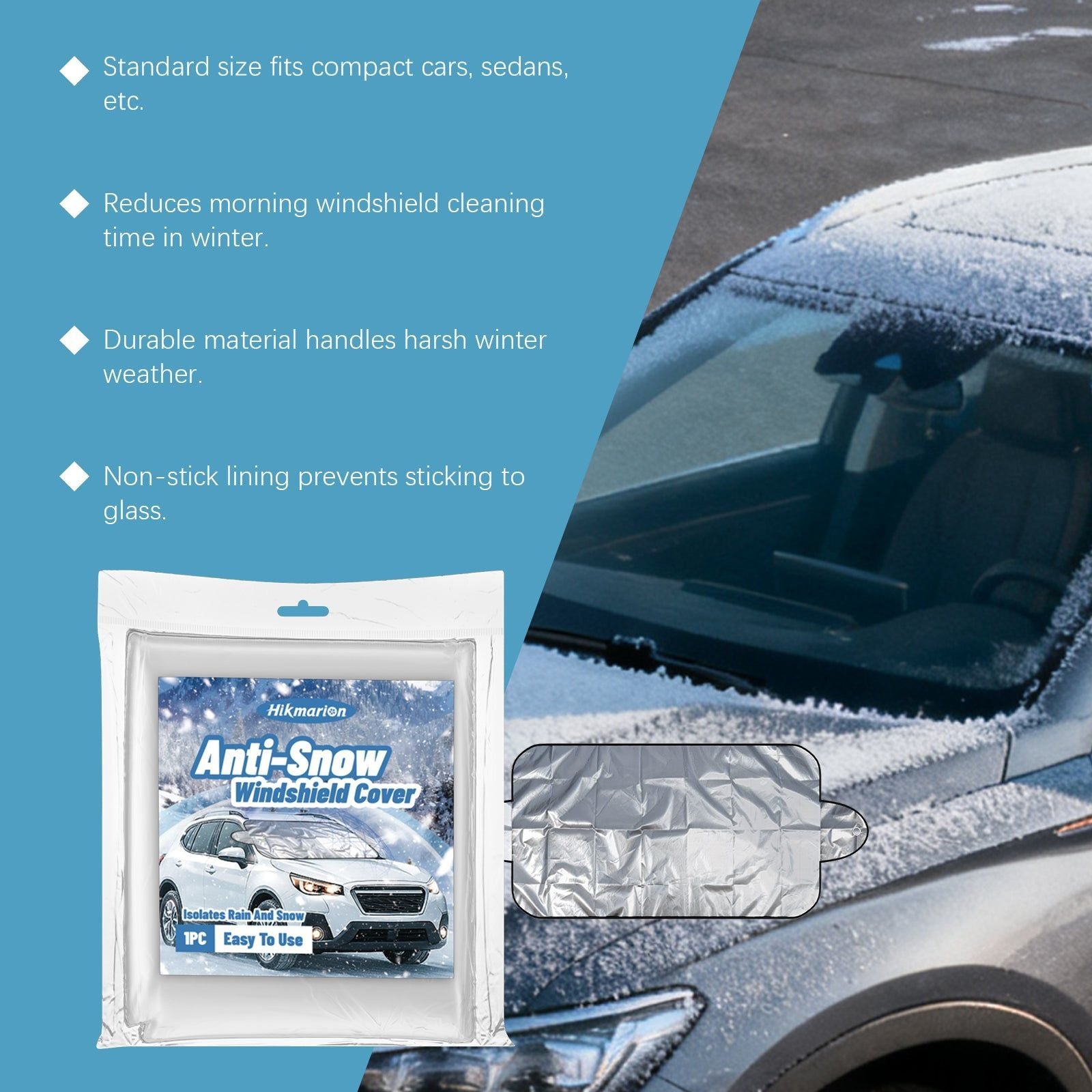 Car Snow Protection Cover, Windproof, Easy Install, Winter Shield ,1pcs