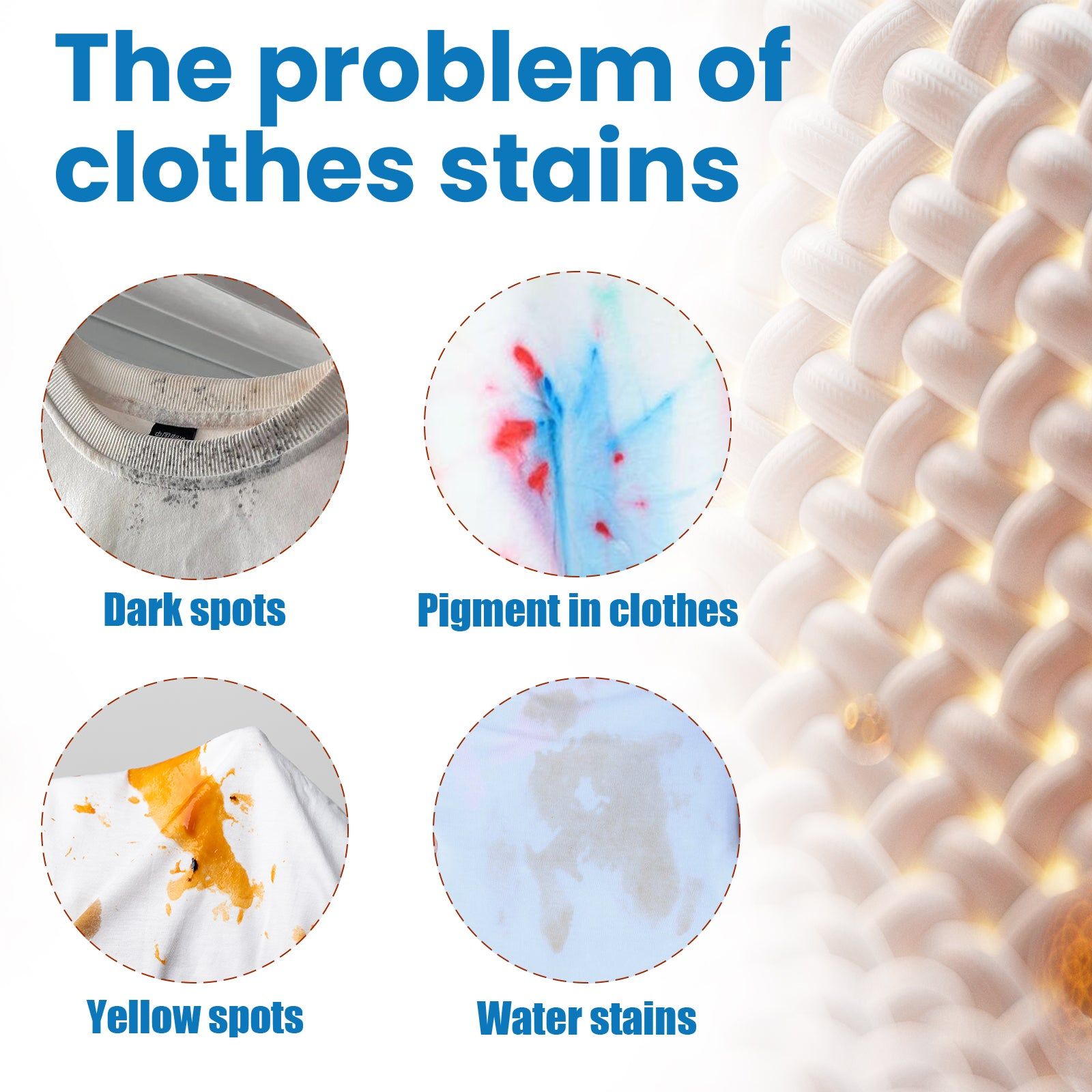 Clothes Cleaner, Remove Stains, Decontaminate, Freshen, Easy Laundry Solution ,60ml