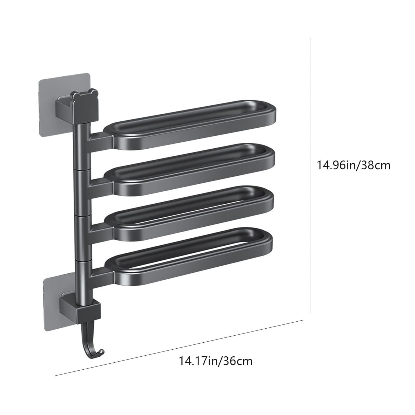 Punch Free Rotatable Towel Rack Bathroom Slipper Holder Kitchen Storage Shelf
